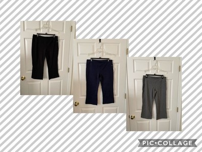 NEW Jockey Women's Cotton Stretch Slim Flare Capri XL Black, Navy or Grey