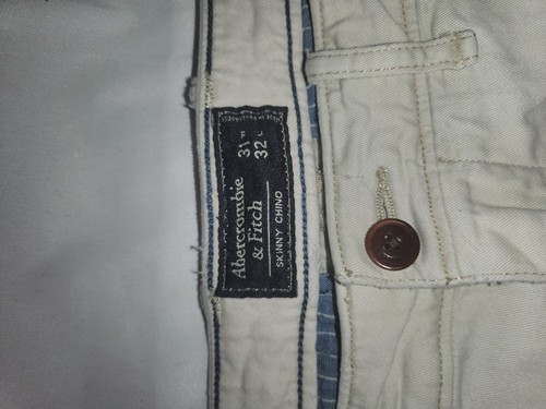 Abercrombie & Fitch Pants Mens Size 31x32 Tan Khaki Super Skinny Stretch Chino - Picture 11 of 13