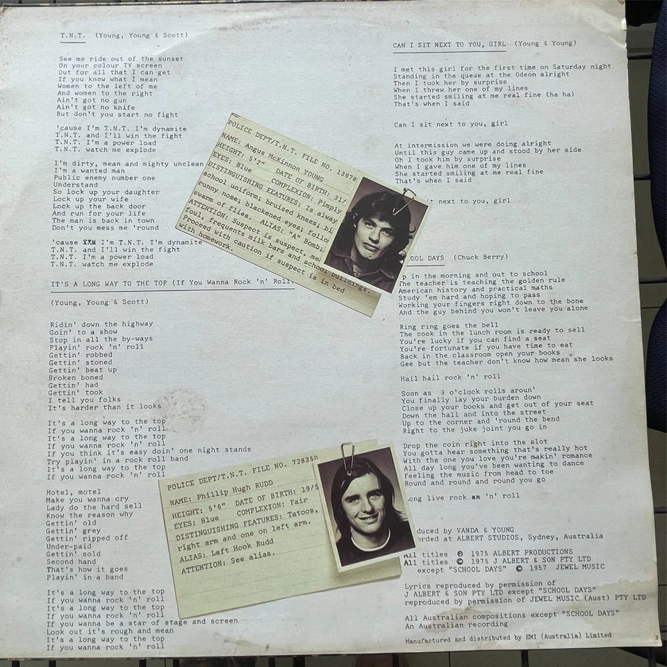 AC/DC - TNT Rare Australian Only Blue Roo Albert Pressing Poor Condition. - Image 2 of 4