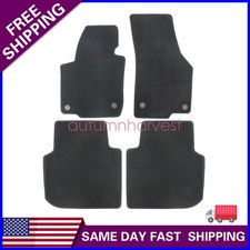 For 2012-2019 Volkswagen Passat Front Rear Velour Floor Mats Carpet Black 4pcs For 2012-2019 Volkswagen Passat Front Rear Velour Floor Mats Carpet Black 4pcs