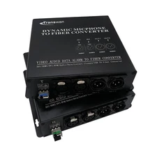 2 Ch 2 Way Dynamic Microphones to Fiber Optic Converter over 20 Km SMF