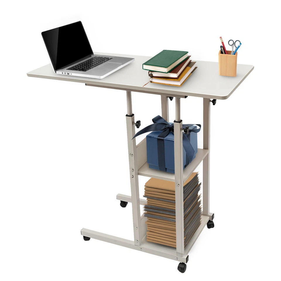 Компьютерный стол на роликах регулируемая высота подставка для ноутбука настольный компьютер для дома и офиса - Изображение 3 из 4