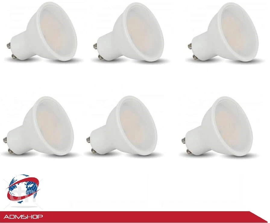 V-Tac Faretti Led Attacco GU10 , 5W, Luce Bianca Freddo Naturale Caldo, 6PZ