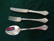 AUERHAHN Königlich Dresden Vorspeisenbesteck ein Gedeck 3 Teile Silber 90 TOP !