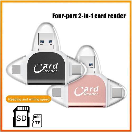 NEW Multi[Port 4 in1 SD TF Card Reader,USB C SD TF Memory Card Reader-Universal- - Picture 3 of 9