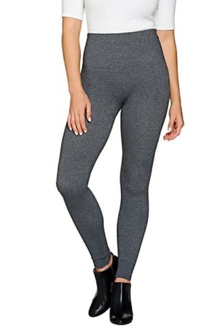 Spanx - Look at Me Now Seamless Leggings - Charcoal Heather Gray - 1X