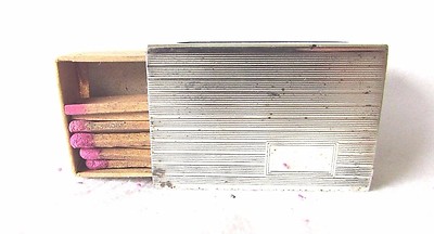 ANTIKE G H FRANZÖSISCH & Co (GHF) gestreiftes Sterlingsilber (öffnet) Streichhölzer & Etui