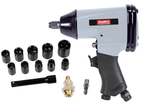 Duro RP7404 Druckluft Schlagschrauber Set Metallgehäuse 16tlg Werkstatt Koffer