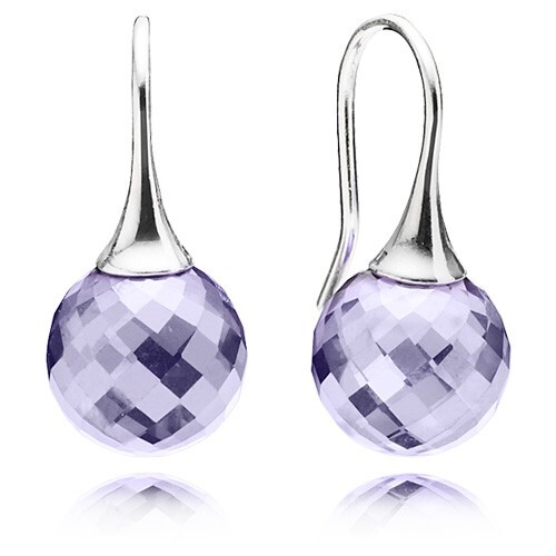 LIMITED EDITION Genuine Pandora Morning Dew Earrings Lavender Zirconia 290552LCZ - Picture 1 of 5