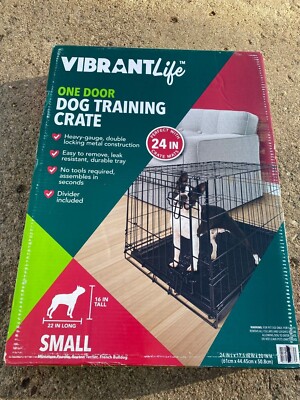 Vibrant Life 010245 One Door Dog Training Crate, Small 24