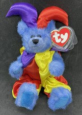 TY 1993 CALLIOPE the JESTER BEAR ATTIC TREASURES - MINT with MINT TAGS JOINTED