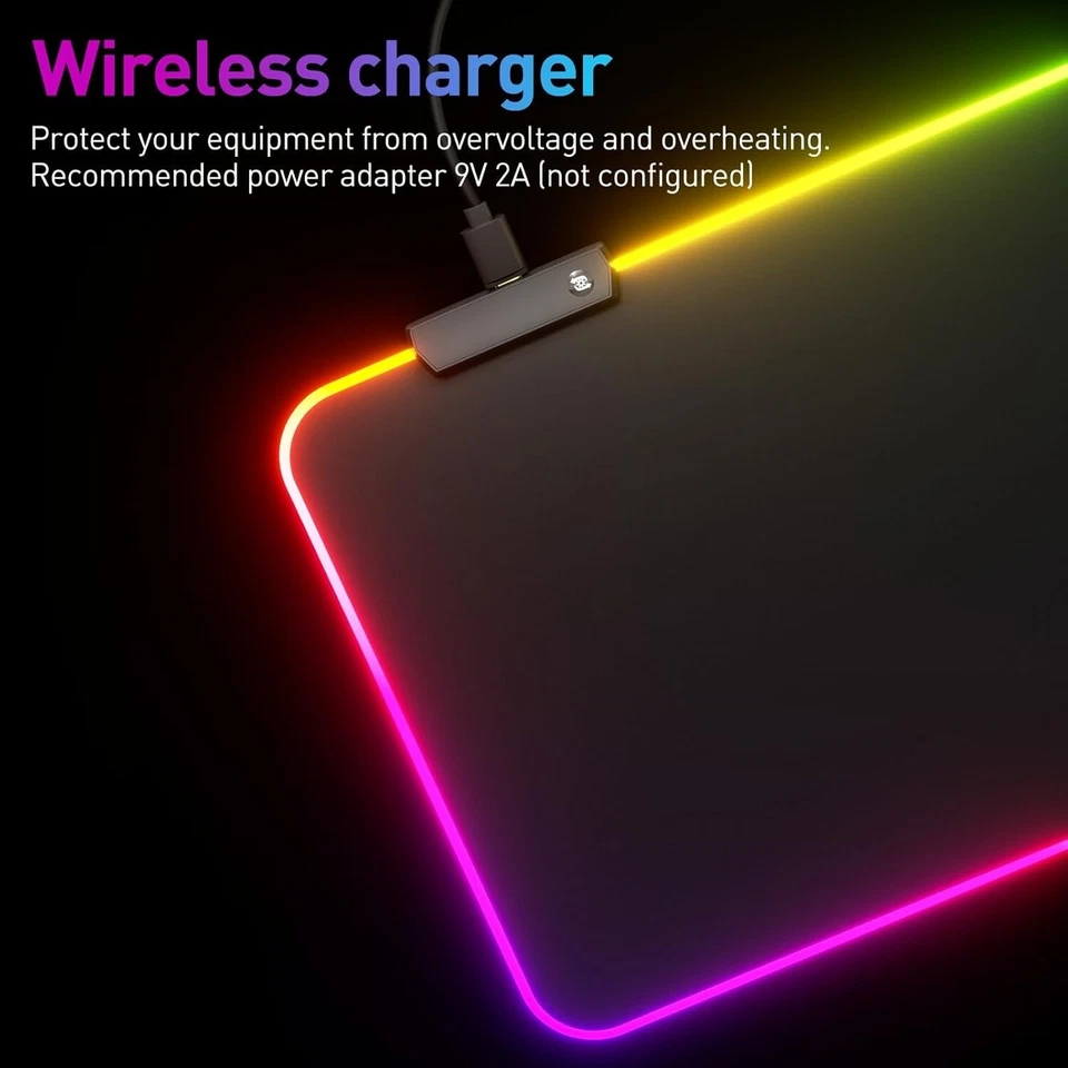 RGB LED Large Mouse Pad – Extended Gaming Mouse Mat – Glowing Edge Light – USB - Image 3 of 4