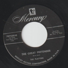 THE PLATTERS: THE GREAT PRETENDER / DANCING PARTNER 45 RPM 7" RECORD MERCURY