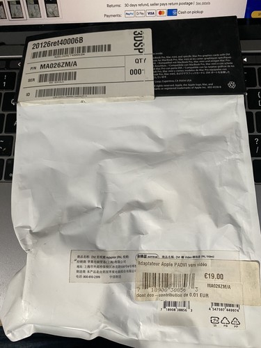 Apple DVI to Video Adapter Genuine OEM Apple Adapter MA026ZM/A UK - 第 2/4 張圖片