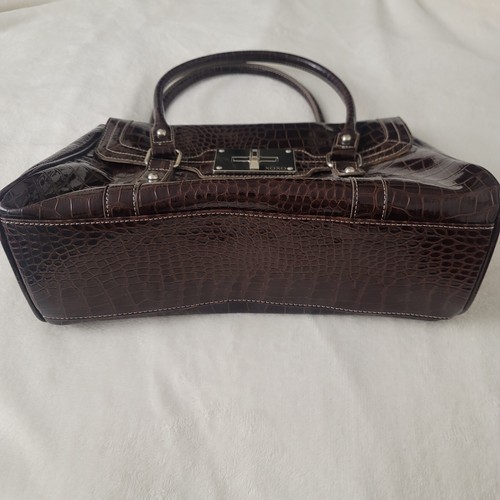 XOXO Damen Handtasche Geldbeutel braun Schlangenstruktur Schultertasche Reißverschluss - Bild 3 von 9
