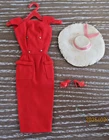 VINTAGE BARBIE Sheath Sensation #986 Dress Hat Red Shoes