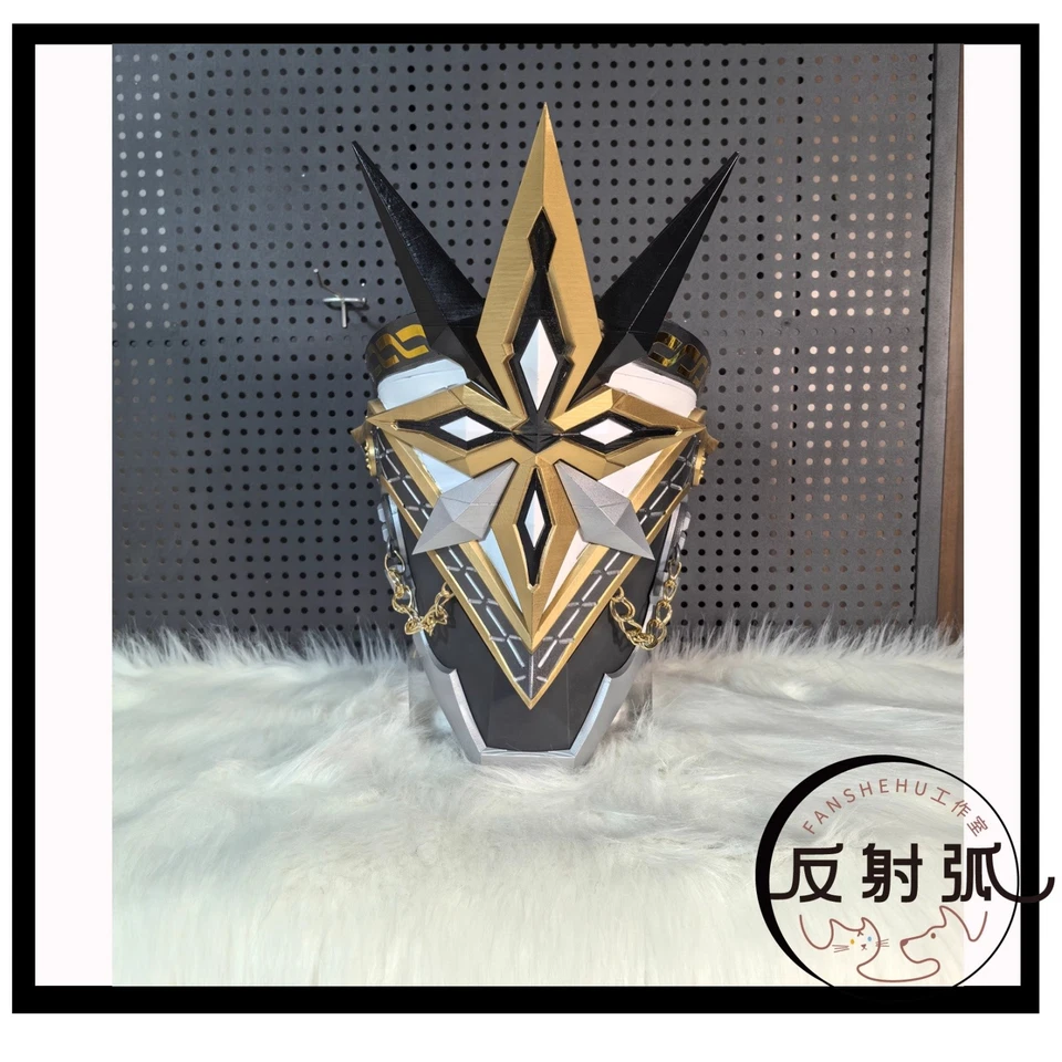 Genshin Impact Mask Fatui The Captain Capitano Helmet Cosplay Full Mask Props - Image 2 of 4