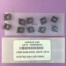 10pc VARGUS  CCGT 3(2.5)0(1)-EF   Carbide  Inserts V25MX🎯Machinist