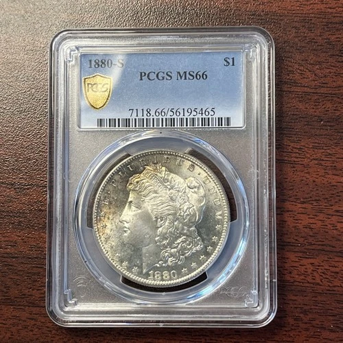 1880-S Morgan Dollar MS66 PCGS - Gem w/ Iridescent Toning!