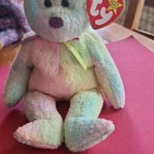 Ty Beanie Babies Groovy Bear Retired Original 1999 Rainbow Pastel Plush