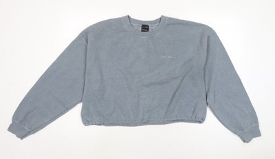 iets frans Damen Pullover Sweatshirt grau Baumwolle Größe L