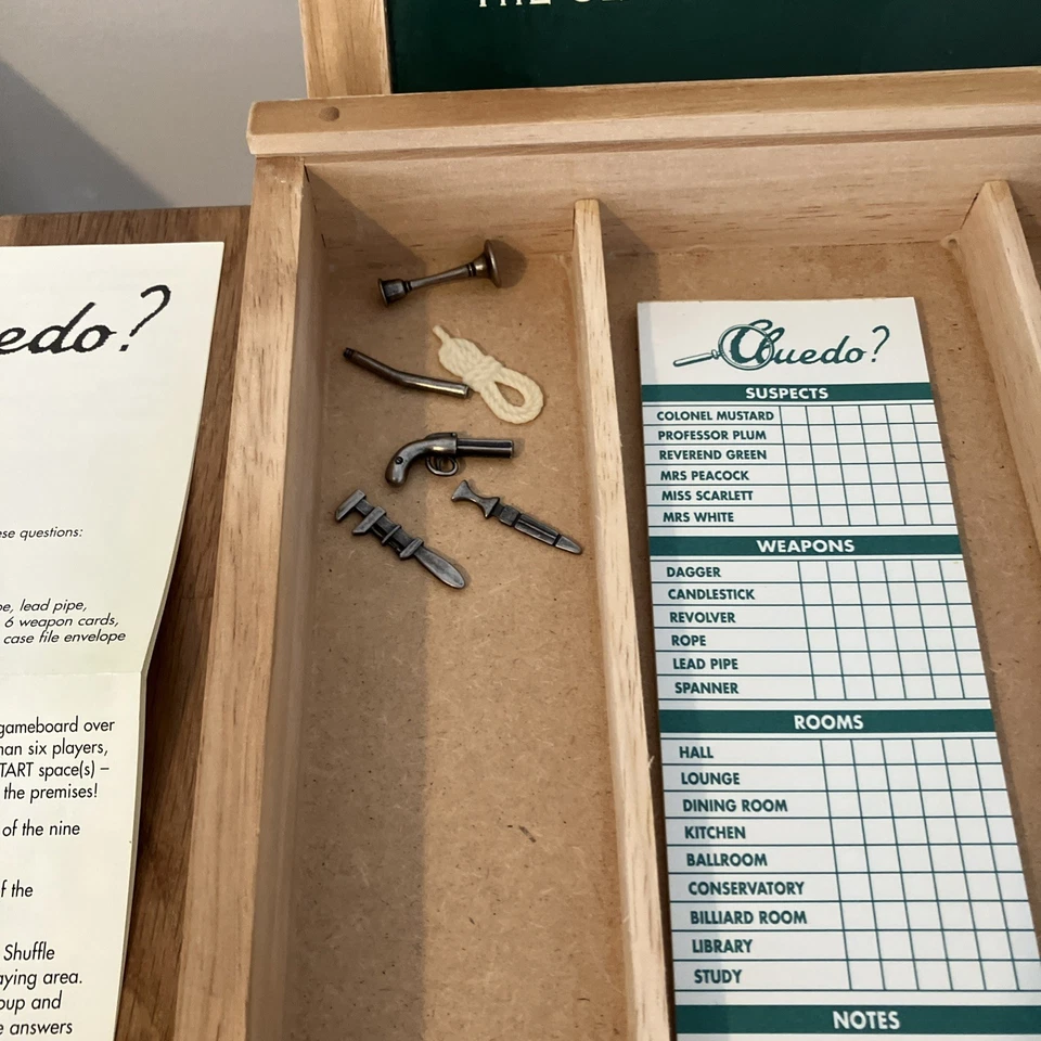 Cluedo Board Game By Parker Brothers 2003 Vintage Nostalgia Edition Wooden Box - Image 4 of 4