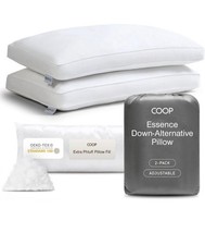 Coop  The Essence  KING 2 Pack Adjustable Down Alternative Pillows 17x33