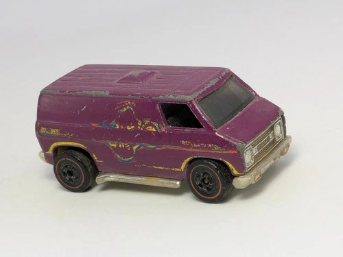 Vintage 1974 Hot Wheels Redline Plum Motorcross Super Van with Motorcycle Tampo