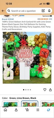 2 Minecraft Balloon Arch Kits Similar To Picture.