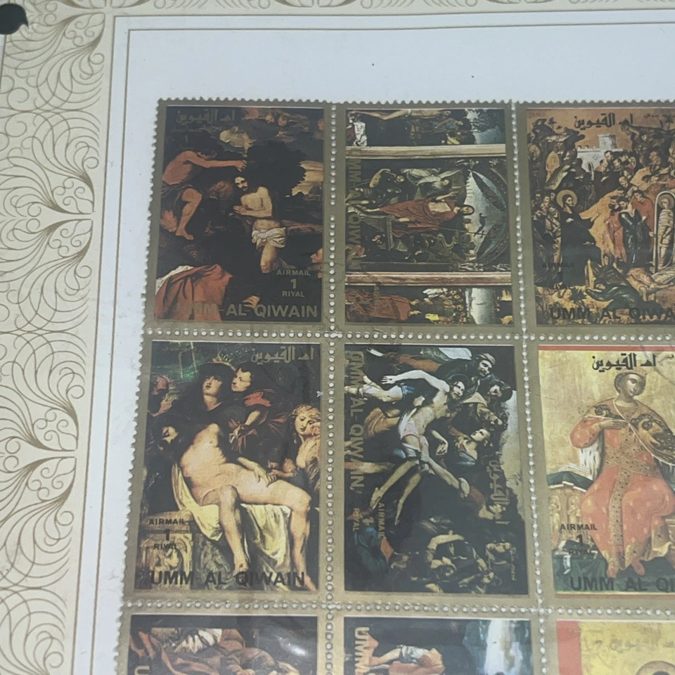Colección de sellos pinturas famosas de la vida de Jesucristo Umm Al-Qiwain Foto 4 de 4