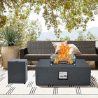 36" Outdoor Gas Fire Pit Table Patio Propane Firepit w/ Rain Cover 50,000 BTU