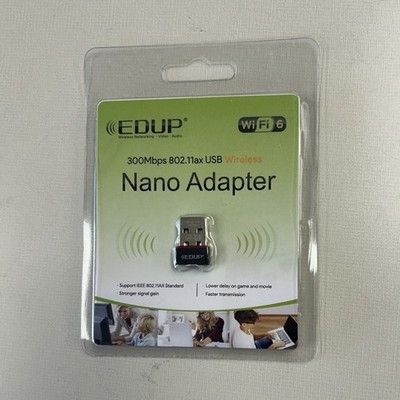 EDUP Wi Fi 6 802.11ax 300Mbps Nano USB 2.0 Adapter EP-AX300 Black