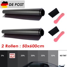 Tönungsfolie 15% 50cm x 6m Sonnenschutzfolie Schwarz Scheibenfolie