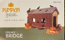 CREEPY COVERED BRIDGE HALLOWEEN FG Square PUMPKIN HOLLOW 2024 NEW #280-4436