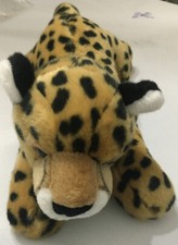 Aurora Cheetah Leopard Plush 13" Laying Down Big Cat Stuffed Animal Jungle