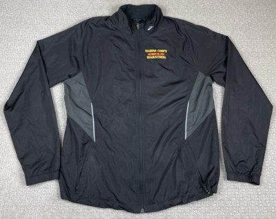 Brooks Jacket Men's Size L Black Full Zip Marine Corps