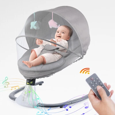 OYAJIA Bluetooth Electric Baby Swing Infant Cradle Bouncer Rocker Chair Music Remote UK