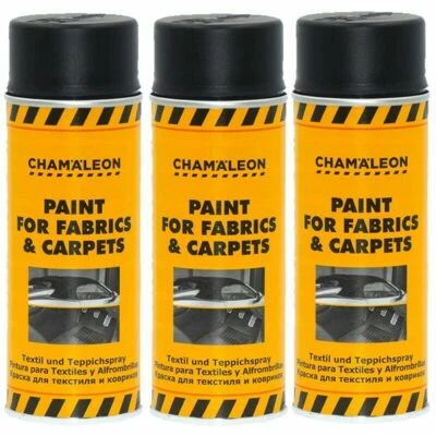 CHAMÄLEON Spray Colorante Tappeto 3x400ml Tappeto Cabriolet Colore Nero Tappetini Camaleonte