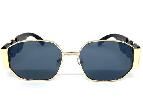Men's Classic Vintage Retro Hardcore Hip Hop Rapper Style SUN GLASSES Gold Frame - Picture 4 of 7