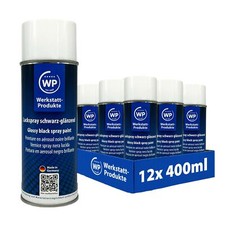 12x WP Schwarz Glänzend Autolack Lackspray Spraydose Felgen 400ml