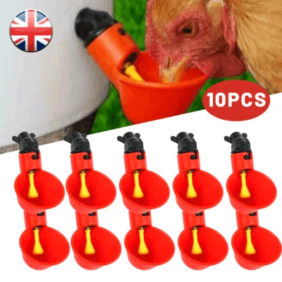 10PCS Automatic Feeder Poultry Water Drinking Cups for Poultry Chicken Hen Birds