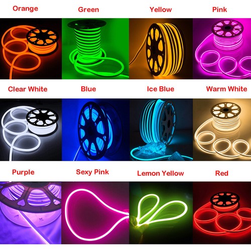 LED Neon Rope Light Strip Waterproof Flexible Home Garden Commercial Sign Decor - Picture 12 of 73