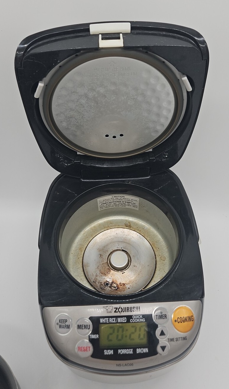 Zojirushi Electric Rice Cooker & Warmer 3-Cup Stainless Steel NS-LAC05 Tested