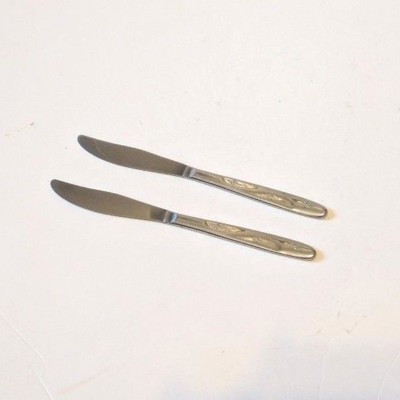 Mid Century Atomic Americana Starburst Set of 2 Butter Knives Stainless Steel 8''
