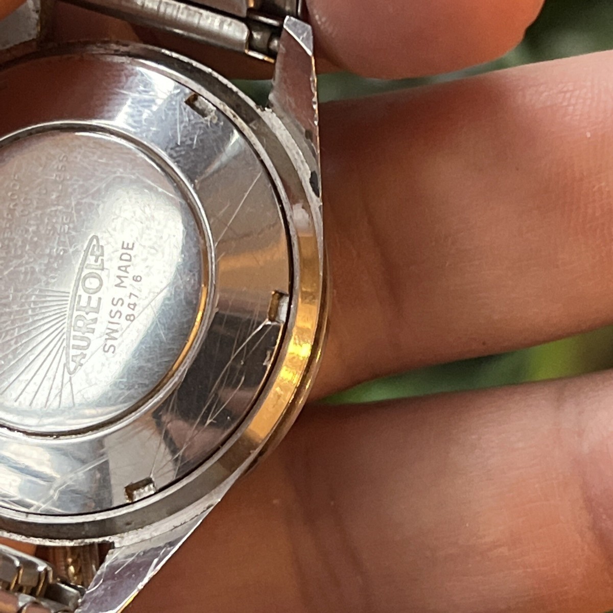 Rare Mirror Aureole 25 Jewel Automatic Incabloc All Stainless 