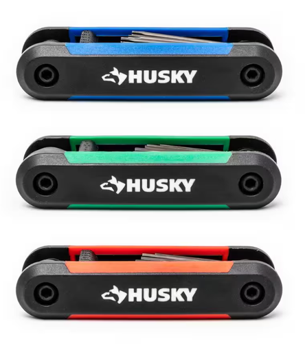 NEW Husky 149798 SAE/Metric & Torx Folding Hex Key Set (3-Piece) - Picture 5 of 8