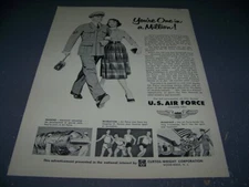 1956 U.S.AIR FORCE "YOUR ONE IN A MILLION"..1-PAGE SALES AD...RARE! (345W)