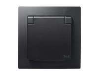Schutzkontakt-Steckdose Mcpower ''Flair'' 250V16A Up Schwarz IP44 Steckanschluss