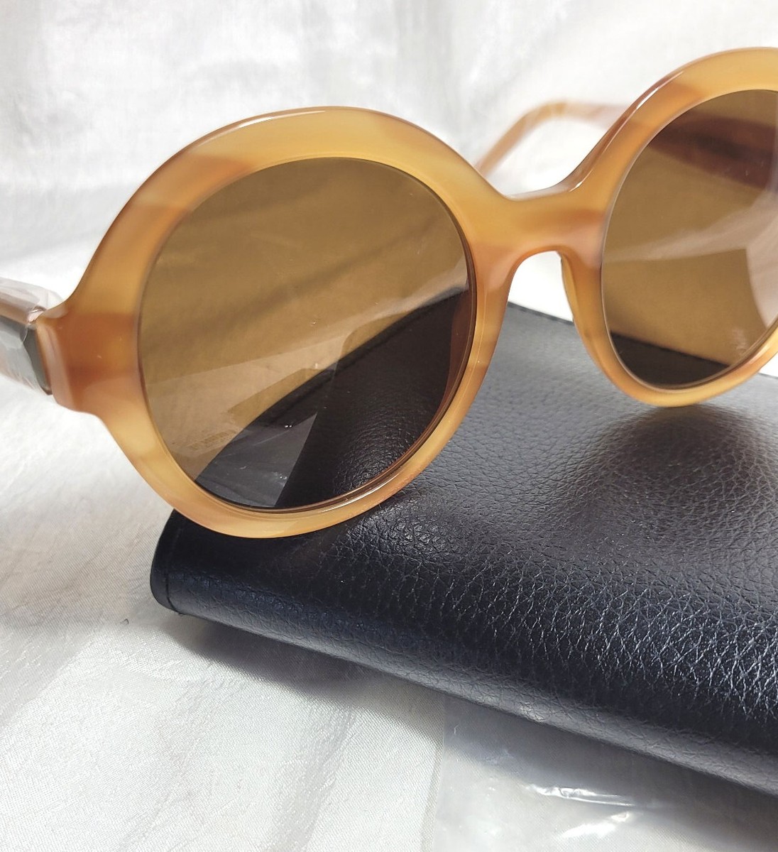 Hugo Boss 1205/S C9B Havana Honey Wide Rim Round Sunglasses  display picture 3