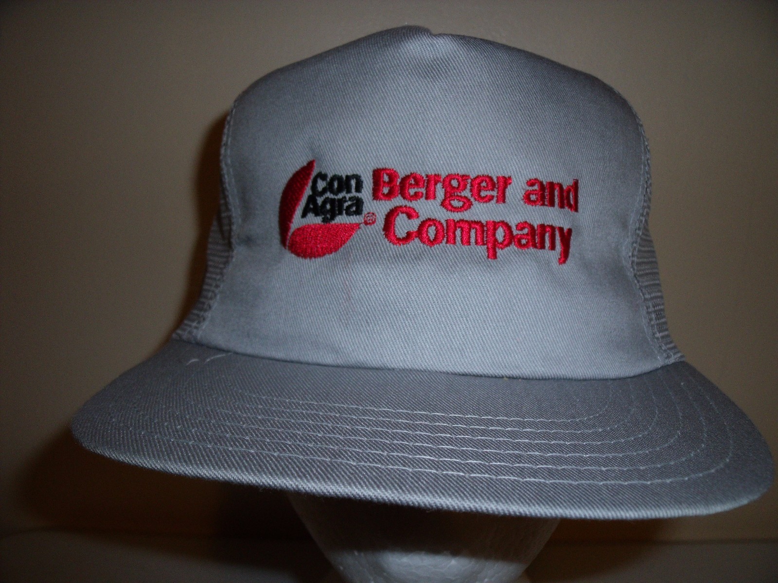 Vintage CON AGRA BERGER AND COMPANY MESH SNAPBACK Baseball Cap Trucker Hat Lid Z